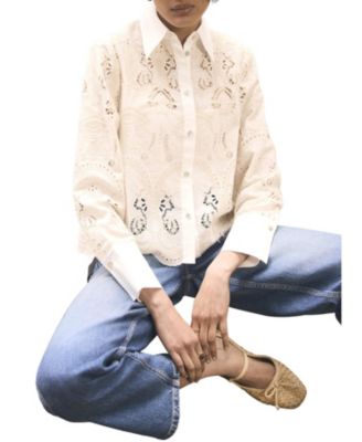  Women's Crochet Cropped Shirt