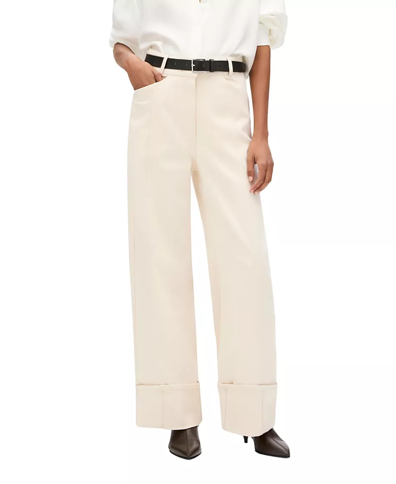 Another Tomorrow Cuffed Denim in Natural Wash