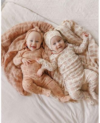 Unisex Cotton Floral Plaid Collection Footie - Baby