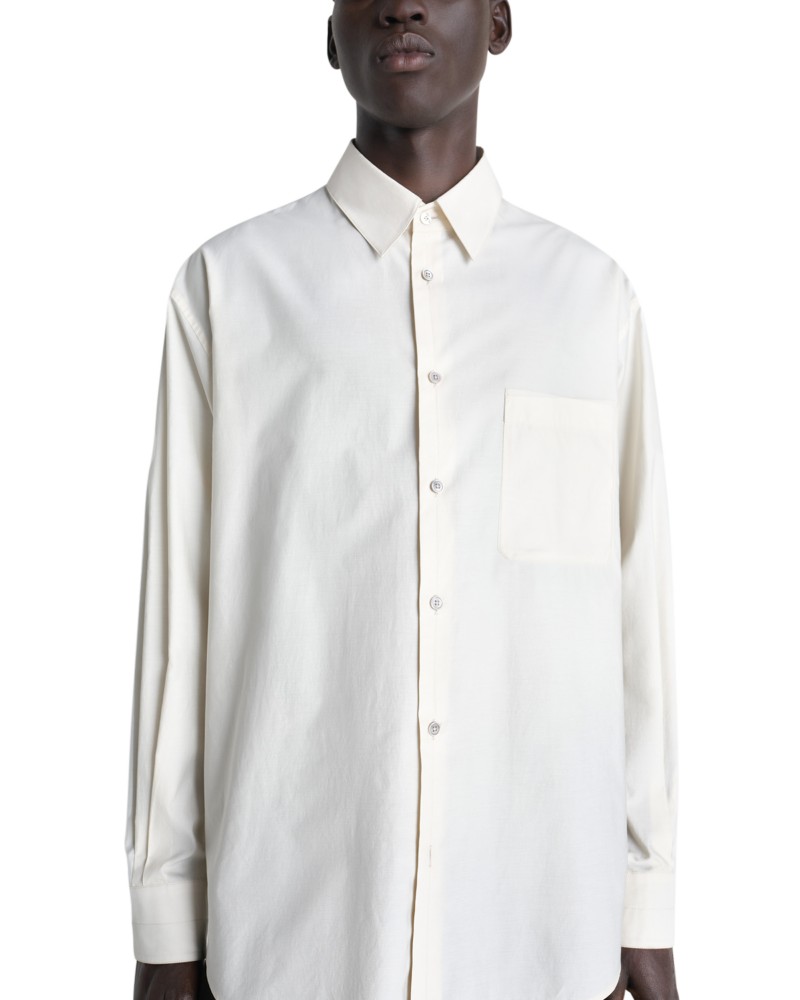 Lemaire Cotton & Silk Shirt in Light Cream