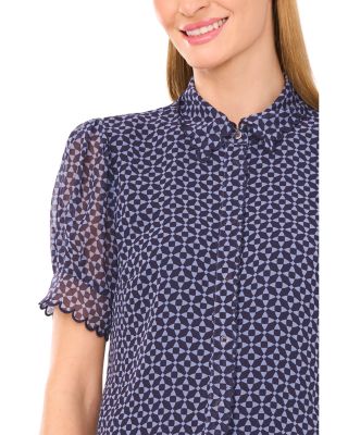 Scalloped Short Sleeve Top