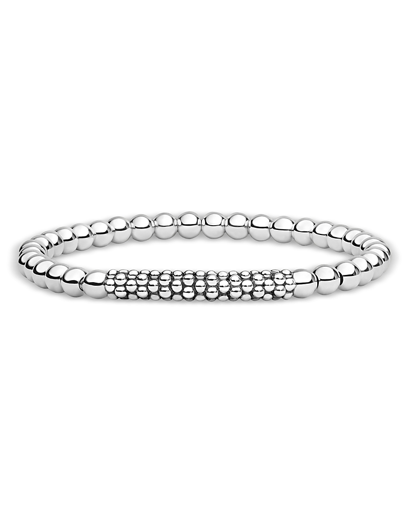 Lagos Sterling Silver Signature Caviar Beaded Stretch Bracelet