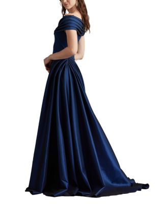  Elysian Draped Overlay Train Gown