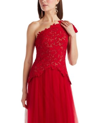  Marcelline One-Shoulder Laser-Cut Gown
