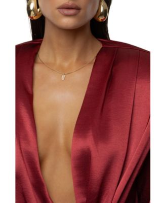  Statement Draped Satin Top