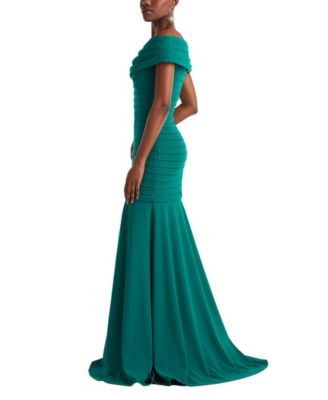  Elisea Shutter-Pleated Crepe Gown