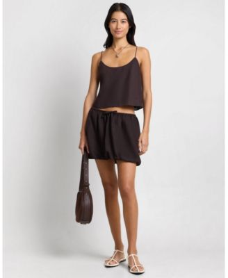Air Linen Bubble Mini Skirt