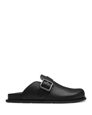 Men's Side Buckle Leather Clog