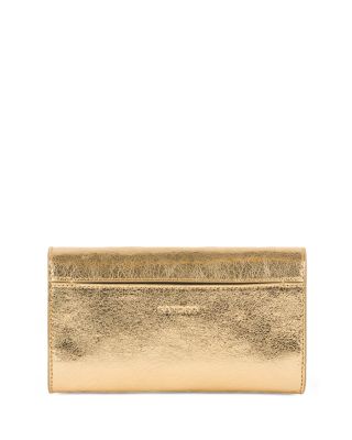 Mambo Metallic Gold Leather Clutch