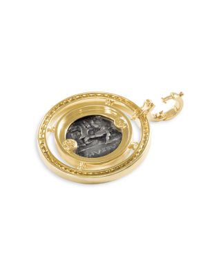 18K Yellow Gold Diamond Alexander the Great Coin Pendant