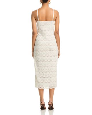 Scallop Stretch Lace Midi Dress - Exclusive 