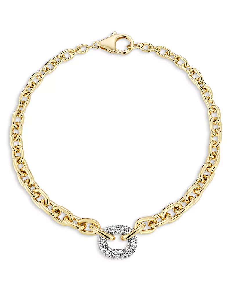 Walters Faith 18K Yellow Gold Diamond Morrell Graduated Link Chain Bracelet