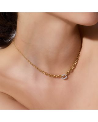 18K Yellow Gold Diamond Morrell Graduated Link Necklace, 16"