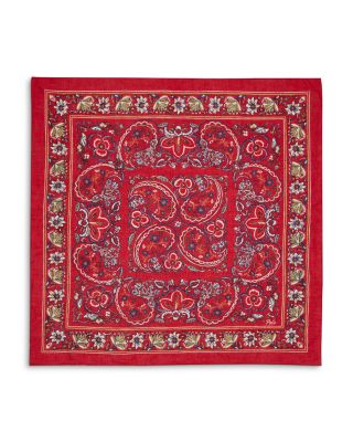 Floral Block Print Square Scarf