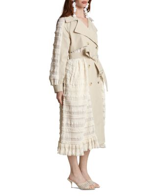 Mixed Media Feminine Trench Coat