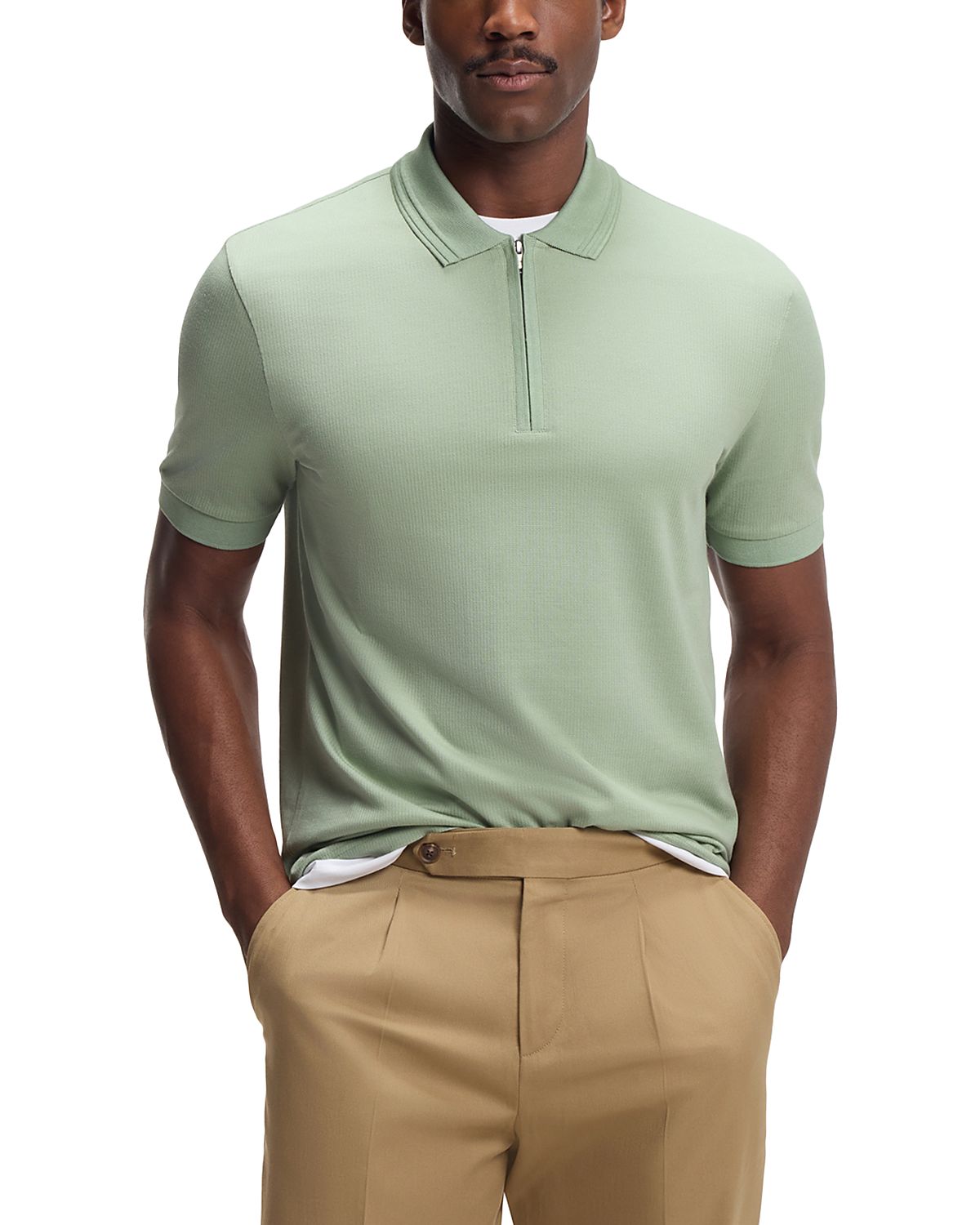 Boss H Paras Quarter Zip Polo Shirt