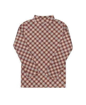 Unisex Velour Plaid Bear Collection Overalls and Turtleneck - Baby, Little Kid