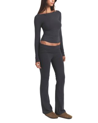 Cotton Jersey Foldover Pants