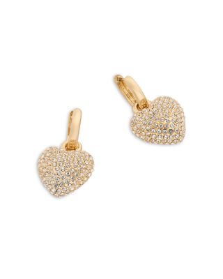 Pav&eacute; Puffy Heart Earrings