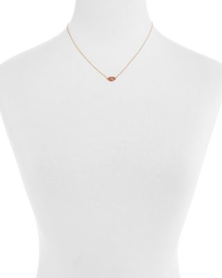 Lips Mini Necklace, 15"-17.5"