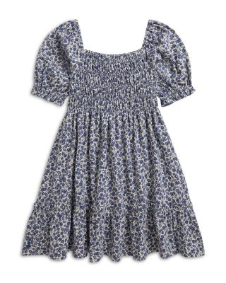Girls' Blueberry-Print Cotton Jersey Dress - Little Kid