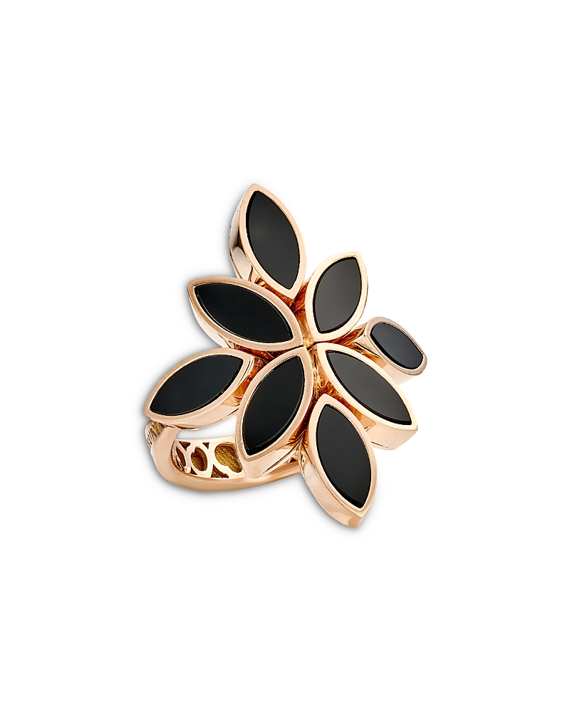 Pasquale Bruni 18K Rose Gold Ghirlanda Onyx Marquis Cluster Statement Ring