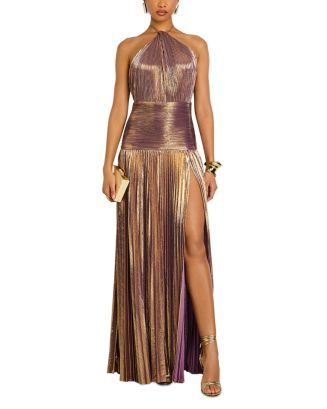 Retrofete Thalia Dress in Metallic Gold,Purple - size XL