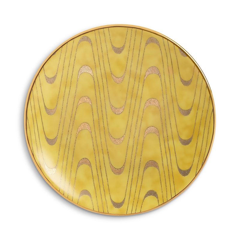 L'Objet Fortuny Apollo Yellow Canape Plate, Set of 4