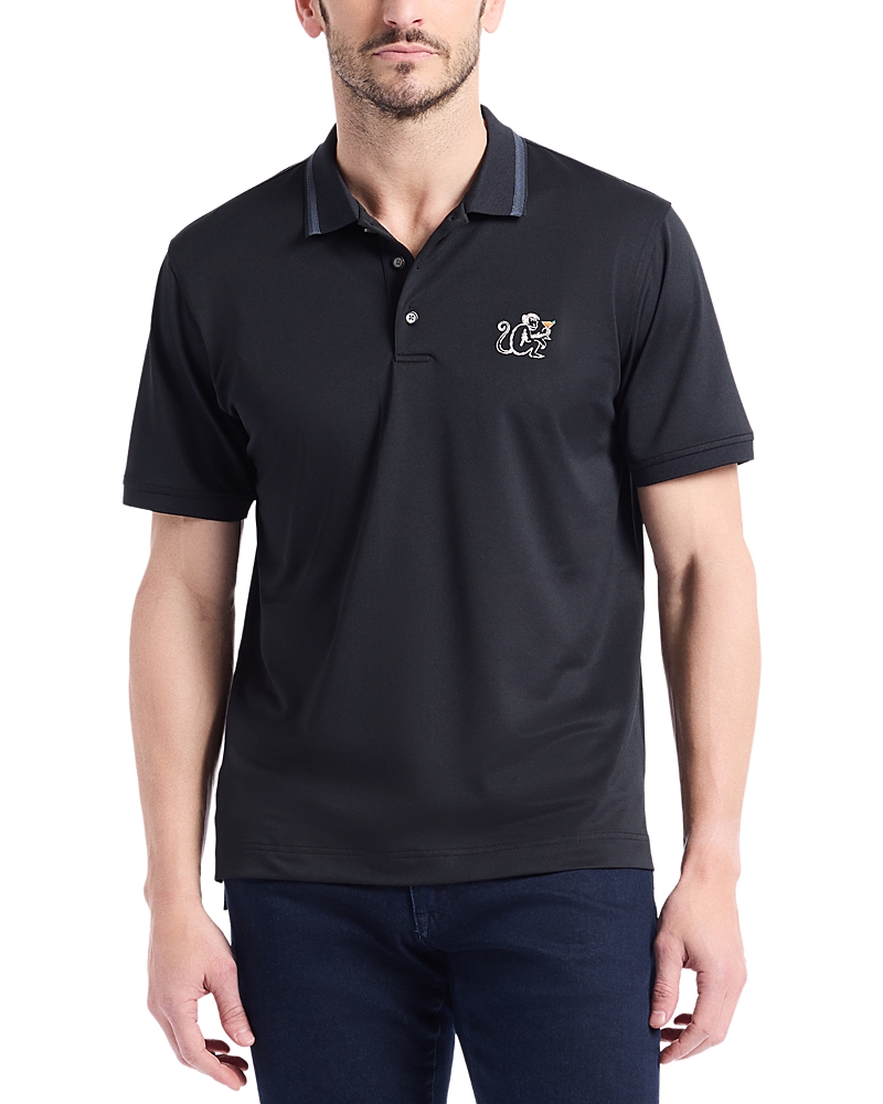 Robert Graham Monkey Business Short Sleeve Knit Polo Shirt