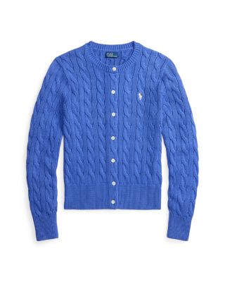 Crewneck Cable Knit Cardigan Sweater