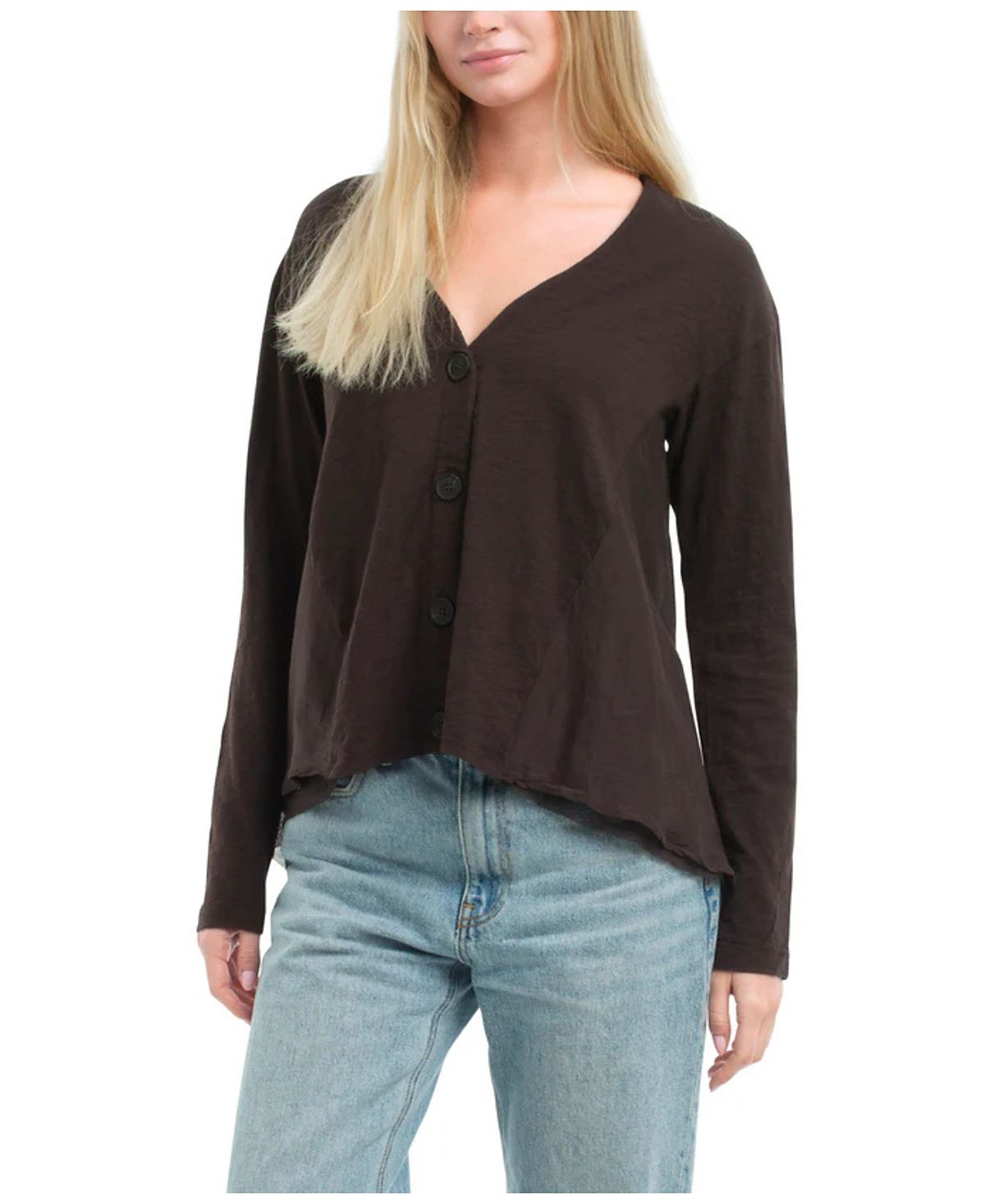 Wilt Clothing Button Front Mixed Cardigan