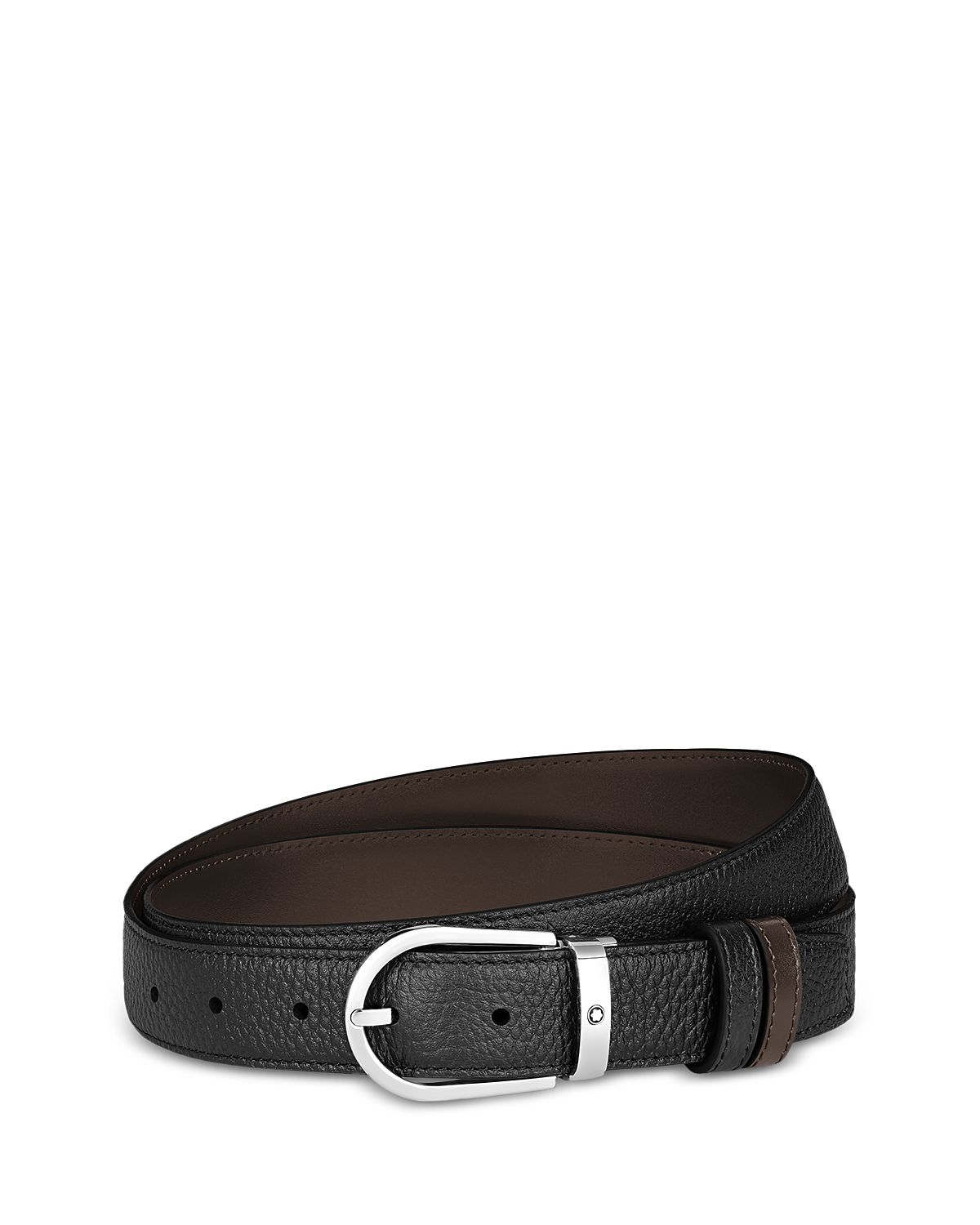Montblanc Silver Tone Pebble Belt