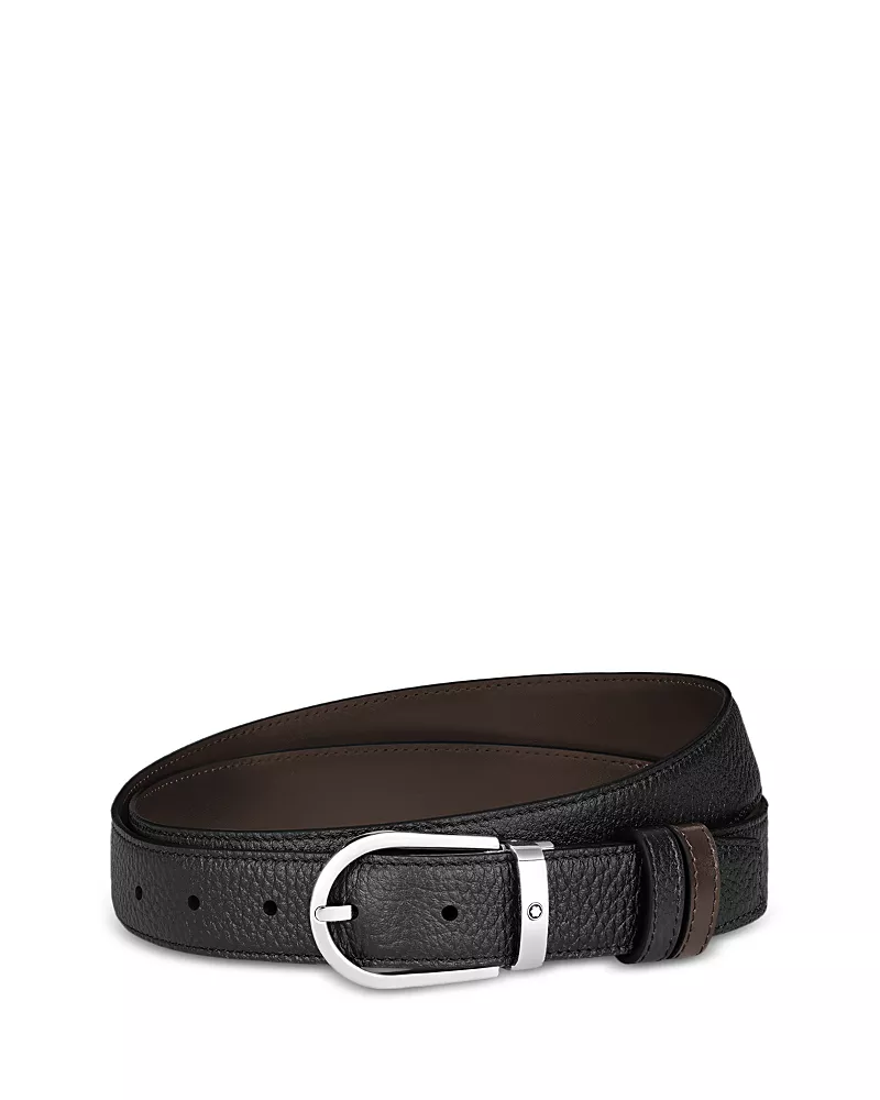 Montblanc Silver Tone Pebble Belt