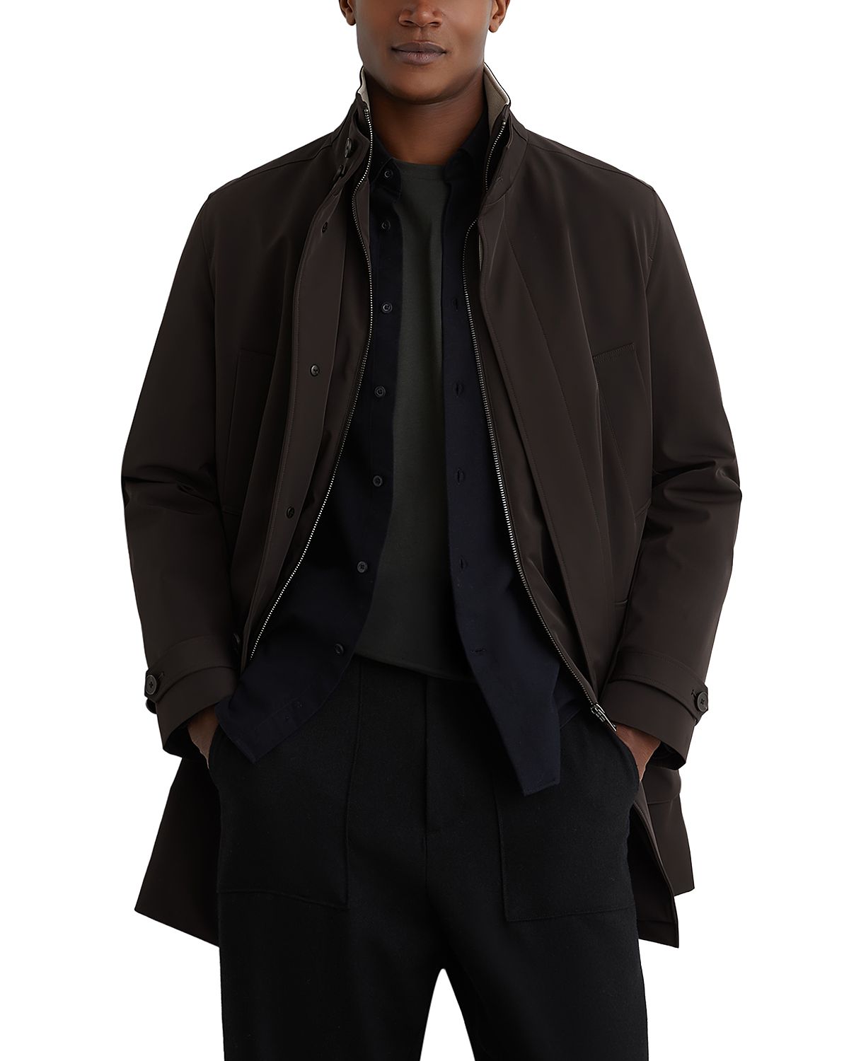Reiss Haylen Hybrid Removable Inner Funnel Neck Overcoat