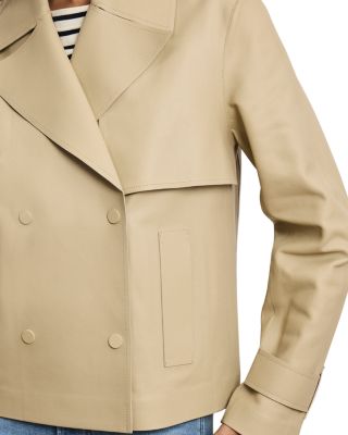 Heathcliff Cropped Leather Trench Coat