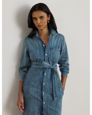 Belted Denim Shirtdress