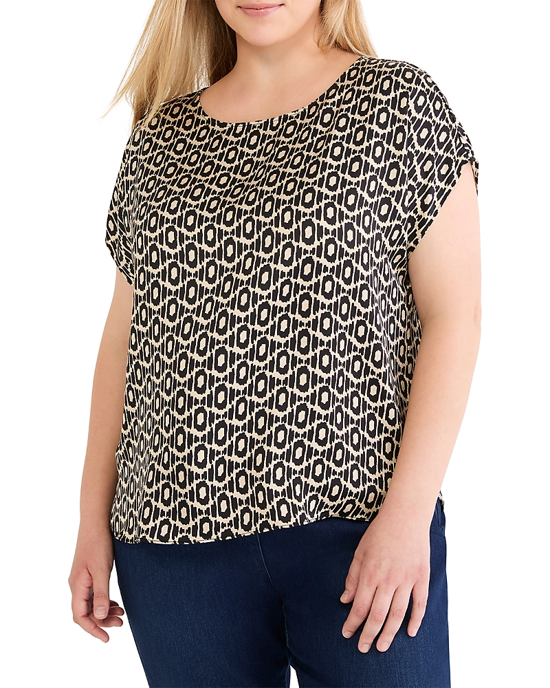 Nic+Zoe Plus Lacy Diamonds Day Gloss Woven Tee
