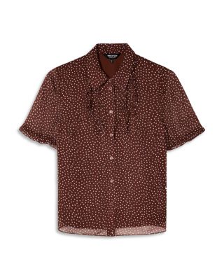 Polka Dot Sheer Sleeve Shirt