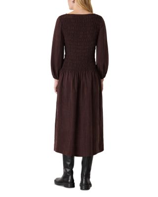 Checked Shirred Dress