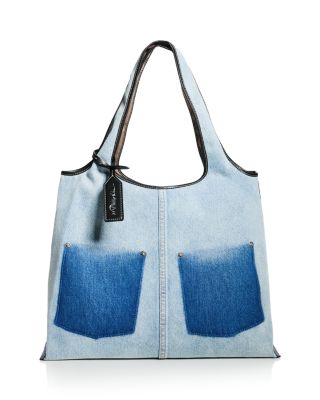 Denim Ghost Patch Denim Tote Bag 