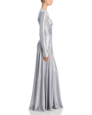 Shirred Front Flared Gown