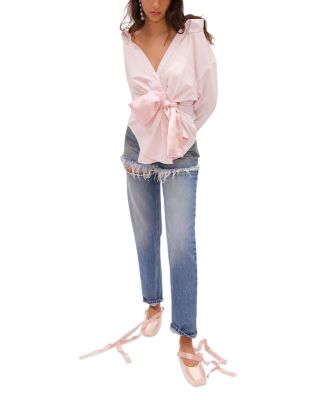 Satin Knot Oxford Shirt