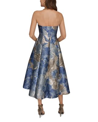 Strapless Jacquard Midi Dress