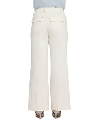 Mia High Rise Palazzo D Ring Jeans in Vintage White