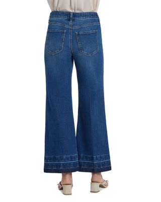 Mia High Rise Palazzo Ankle Contrast Jeans in Trail Land