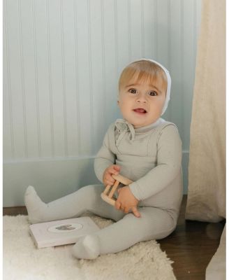 Unisex Embroidered Collar Collection Bodysuit, Overalls and Bonnet Set - Baby