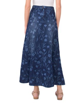 Seamed Denim Maxi Skirt