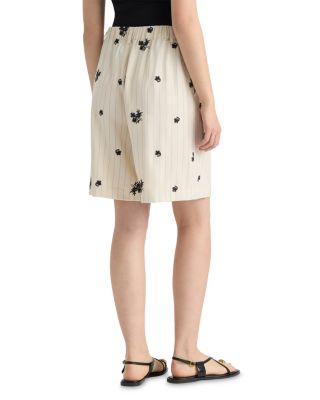 Embroidered Stripe Bermuda Shorts