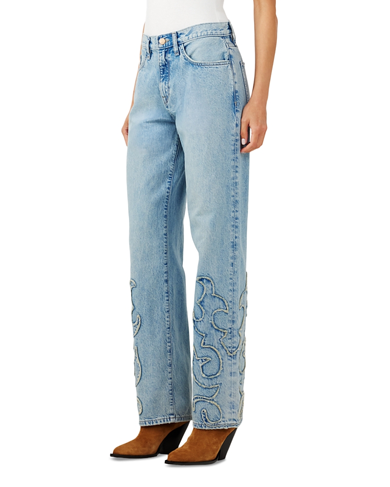 Triarchy Birkin Mid Rise Straight Jeans in Moonwashed Ranchero Indigo