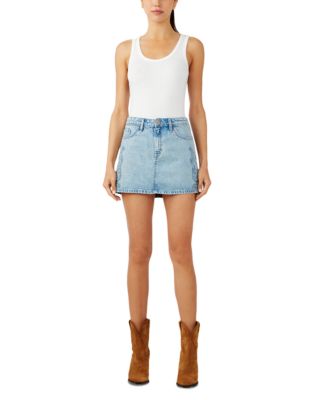 Marie Mini Jean Skirt in Moonwashed Ranchero Indigo
